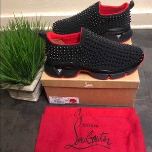 Christian Louboutin Spike Sock Black Sz 43 VNDS